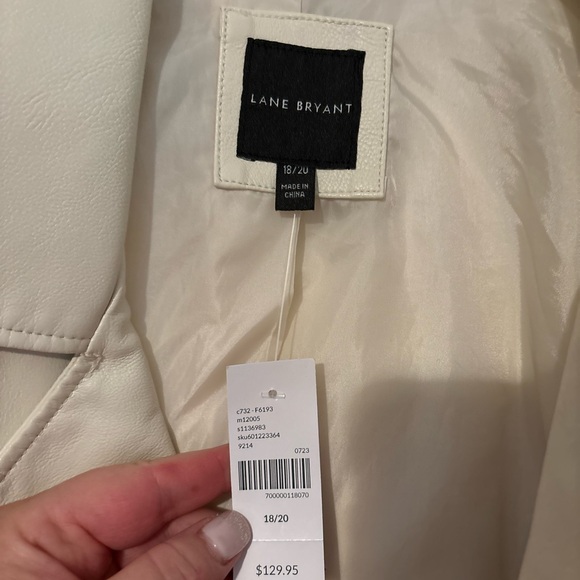 Cream Faux Leather Jacket - Picture 5 of 6